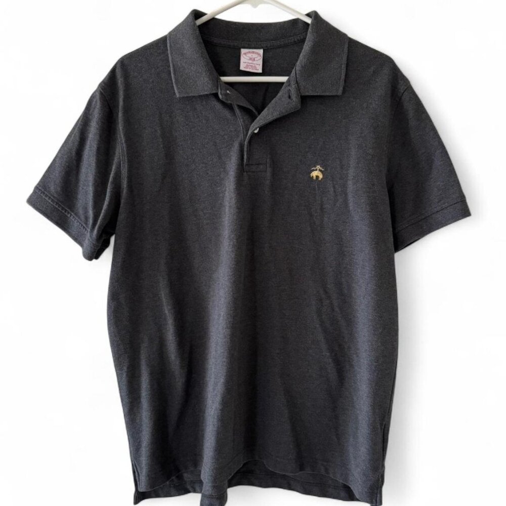 Brooks Brothers Men’s Large Original Fit Gray Cotton Polo Performance Shirt